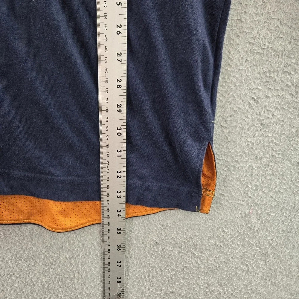 VINTAGE Jordan Men Shirt XXL Navy Y2K Colorblock Air Logo Long Sleeve‎